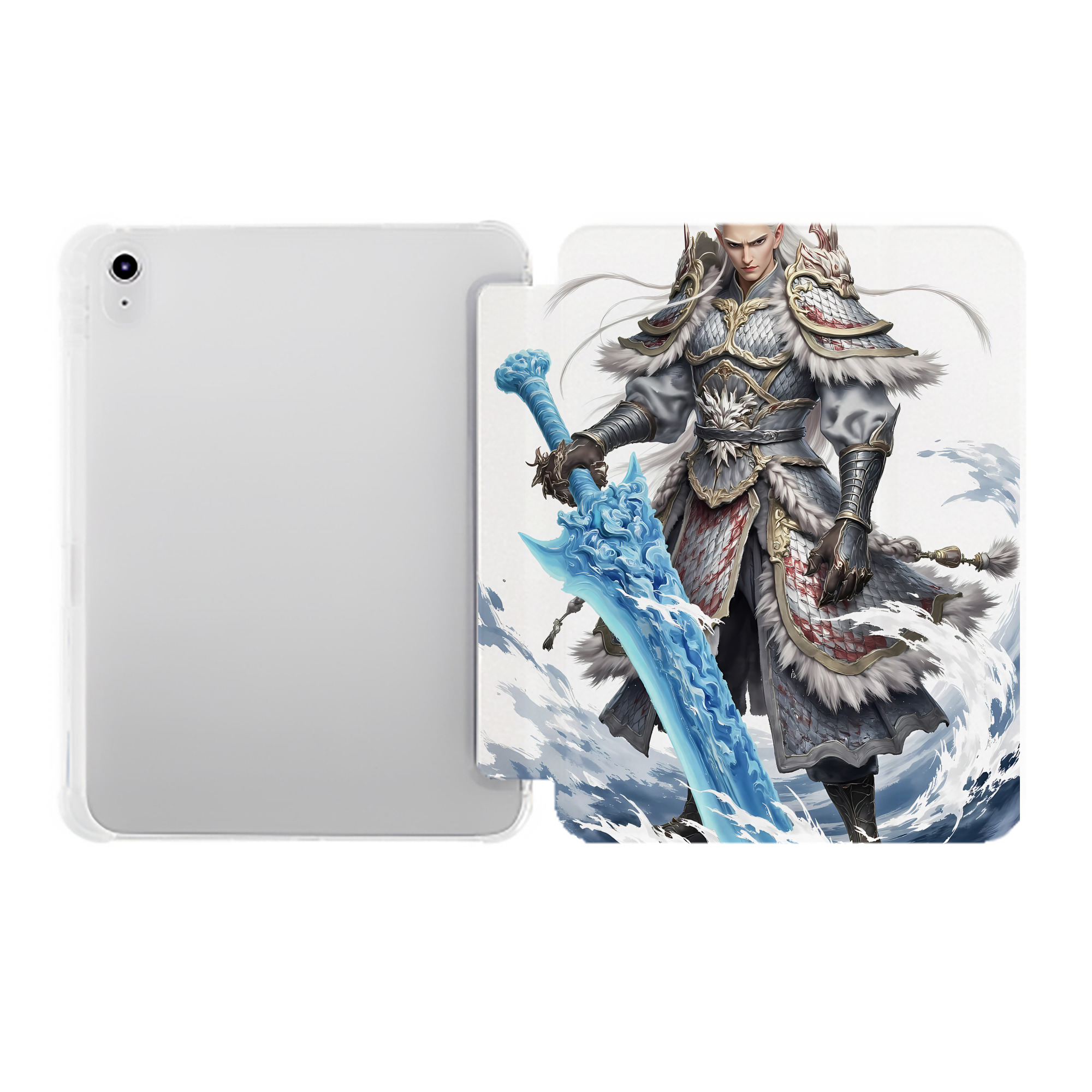 （画像用） Ne Zha 2 ナタ 魔童の大暴れ IPad ケース ペン収納付き 三つ折りスタンド PUレザー×シリコン 対応機種9.5/10.5/10.9インチ